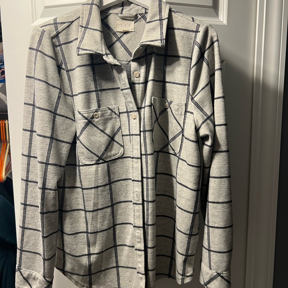 Thread & Supply Gray Plaid Shirt